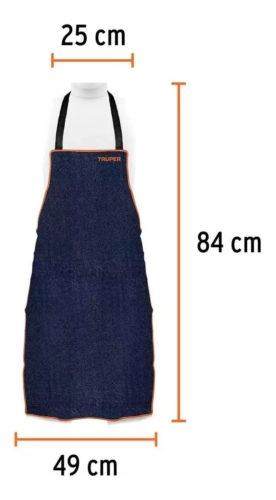 Delantal 100% Algodon 49x84cm Tela Vaquera Truper - Imagen 2