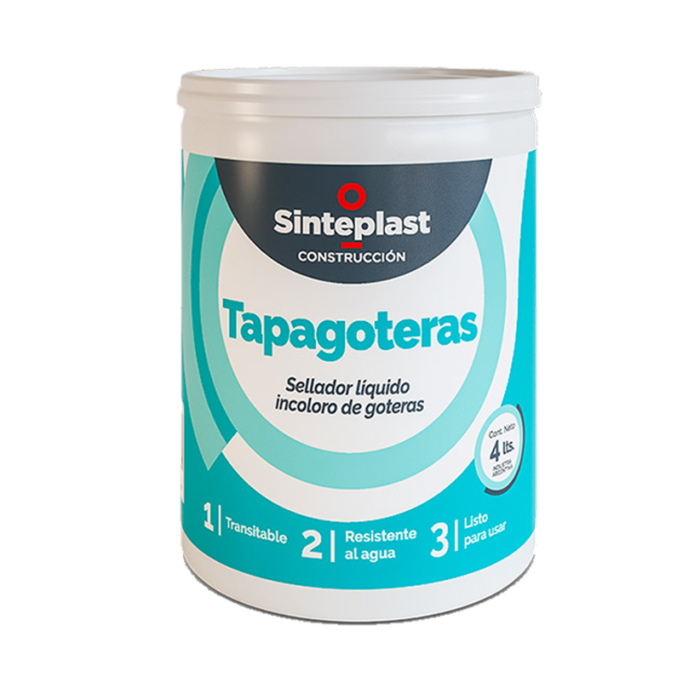 Tapagotera Sellador Liquido Incoloro Impermeable 4 Lts Sinteplas