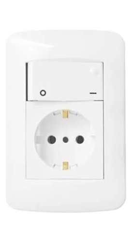 Plaqueta Schuko + Llave Bipolar Molveno - Aym Ferretería Blanco - Imagen 2