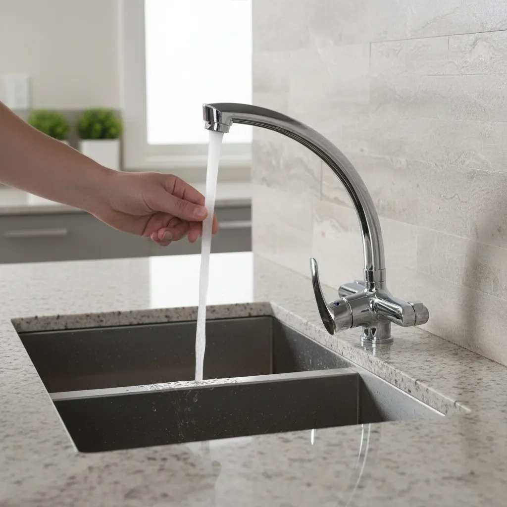 Monocomando Grifo De Pared Pico Alto Cocina - Aym Plateado - Imagen 4