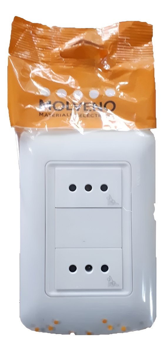 Plaqueta Con Dos 3 En Línea Molveno - Aym Ferretería Blanco - Imagen 2