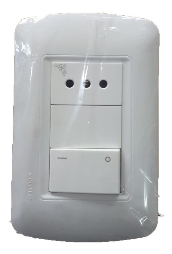 Plaqueta Llave Bipolar + Un Toma 3 En Línea - Molveno Aym