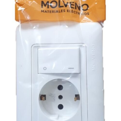 Plaqueta Schuko + Llave Bipolar Molveno - Aym Ferretería Blanco