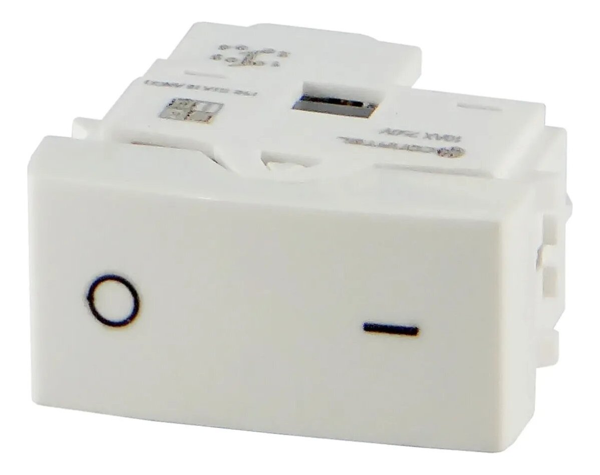 Plaqueta Llave Bipolar + Un Toma 3 En Línea - Molveno Aym - Imagen 2