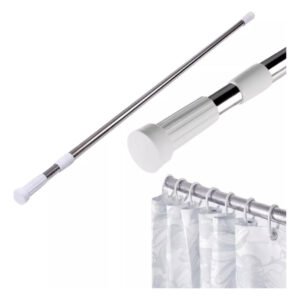 Barrote Extensible Para Ducha C/soporte 110-200cm Inoxidable Plateado