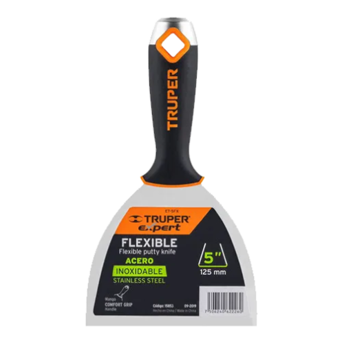Espátula Flexible 5" Inox Mango comfort Grip Truper
