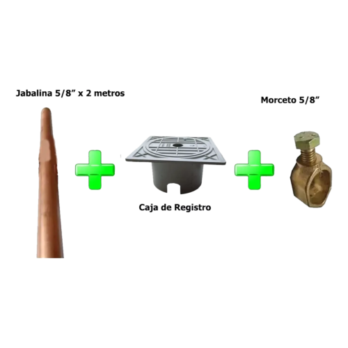 Jabalina Homologada medida 2mts x 5/8" C/Morceto + Caja Registro - Imagen 2