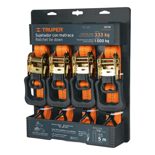 Juego Sujetadores con Matraca Carga Máx 1000 Kg Truper