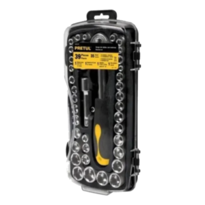 Juego Dados Pulg/mm, 39 Piezas Estuche 1/4" y 3/8" Pretul