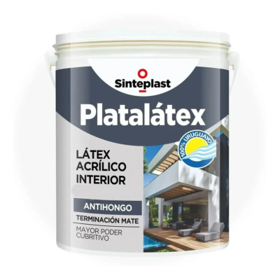 Látex Acrílico Int/Ext Blanco Mate 18Lts Platalatex