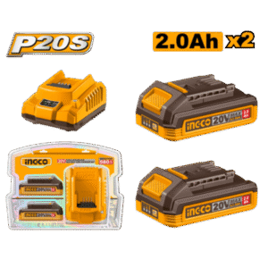 Set 2 Batería 20V 2.0Ah + 1 Cargador Ingco