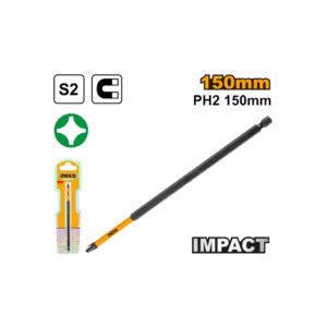 Punta Impacto Alargada S2 PH2 x 150mm Imantada Ingco