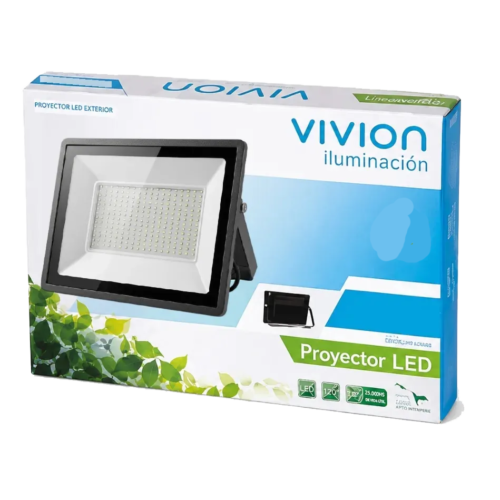 Foco Reflector Led 10w Negro Ip65 (luz Fría) Vivion